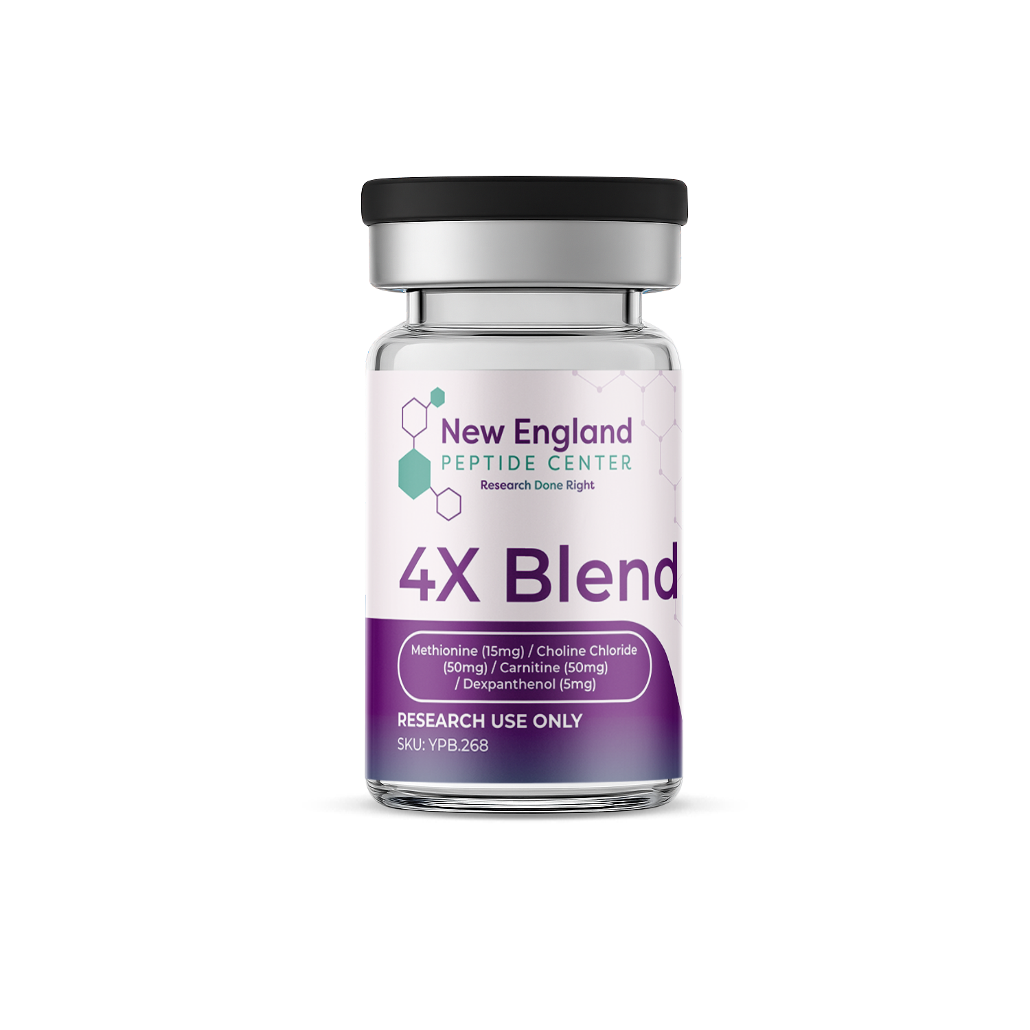 4X Blend Methionine (15mg) / Choline Chloride (50mg) / Carnitine (50mg) / Dexpanthenol (5mg)