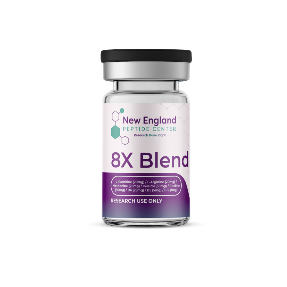 8X Blend L-Carnitine (20mg) / L-Arginine (20mg) / Methionine (25mg) / Inositol (50mg) / Choline (50mg) / B6 (25mg) / B5 (5mg) / B12 (1mg)